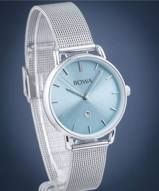 Hodinky dámske BOWA Milan Ice-Blue Silver Mesh 34 MI345-95-165M
