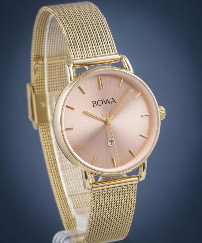 Hodinky dámske BOWA Milan Pink-Gold Mesh 34 MI344-74-164M