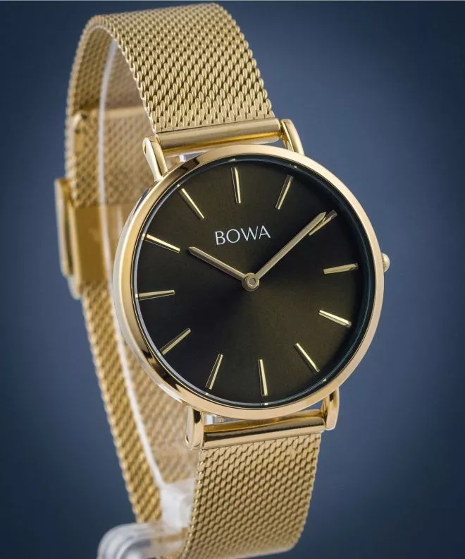 Hodinky dámske BOWA New York Petite Green-Gold Mesh 34 NY344-04-184M