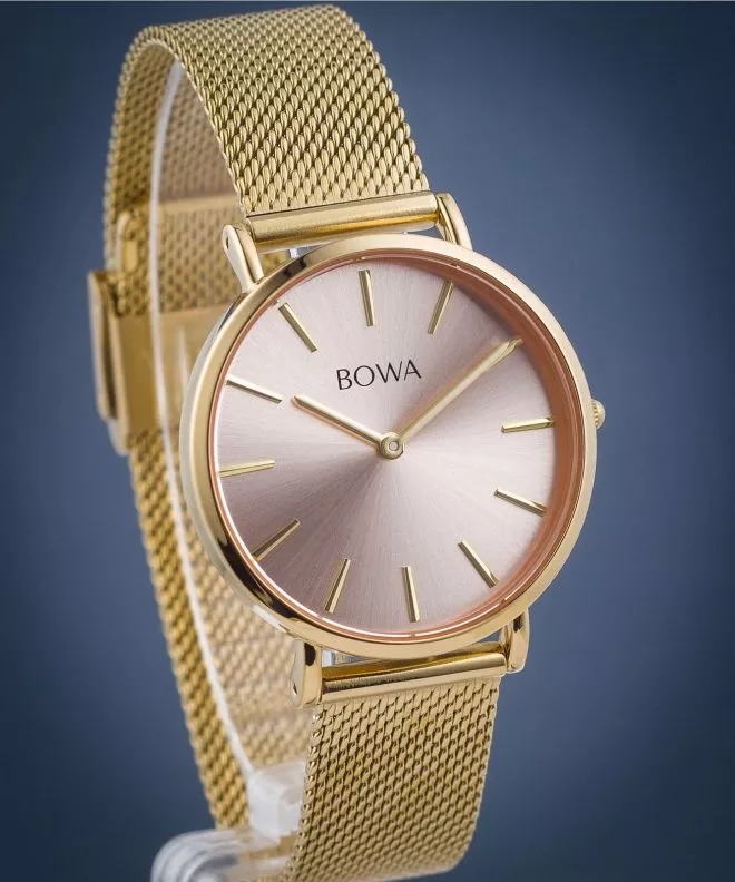 Hodinky dámske BOWA New York Petite Pink-Gold Mesh 34 NY344-74-184M