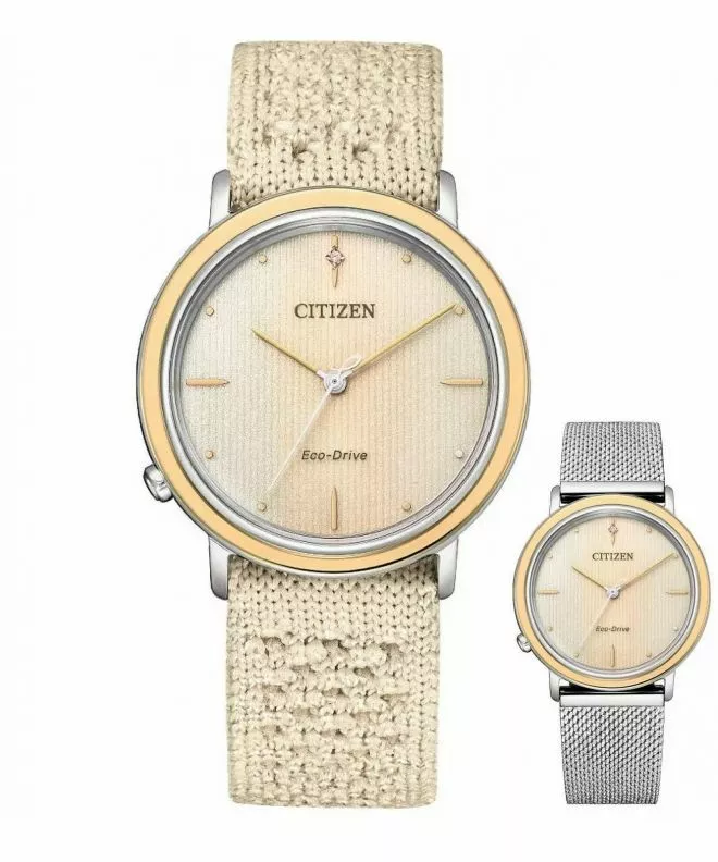 Hodinky dámske Citizen Sapphire Diamonds Solar Gift Set EM1006-40A