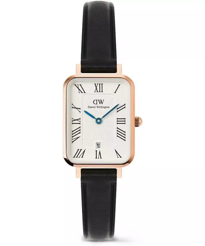Hodinky unisex Daniel Wellington Quadro Roman Numerals Date Sheffield Rose Gold DW00100862