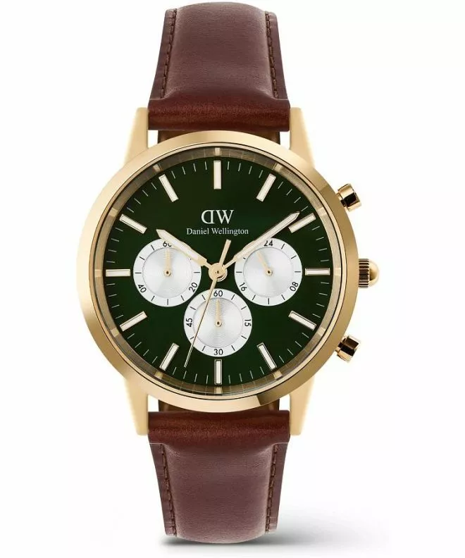 Hodinky pánske Daniel Wellington Iconic St Mawes Emerald Panda Gold Chronograph DW00100876