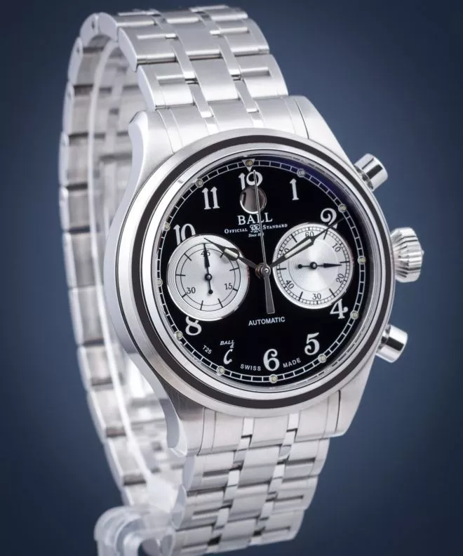 Hodinky Pánske Ball Trainmaster Cannonball Automatic Valjoux Chronograph CM1052D-S3J-BK