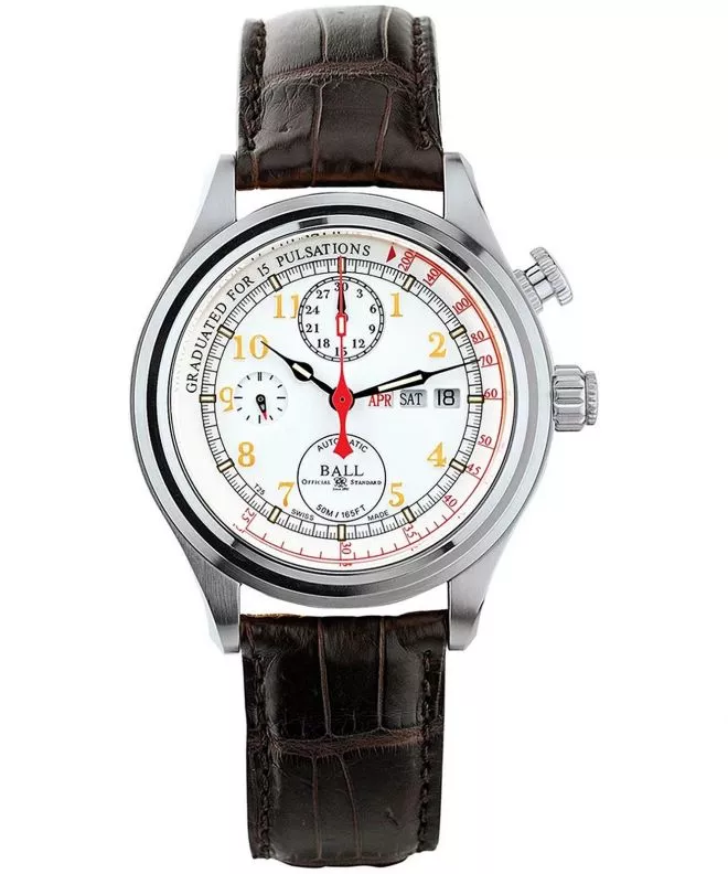 Hodinky Pánske Ball Trainmaster Doctor's Chronograph Limited Edition CM1032D-PT-L1J-WH