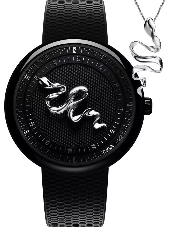 Hodinky pánske Ciga Design Legend of Serpent Automatic Silver 925 Edition GPHG 2021 SET U037-BB02-W6B
