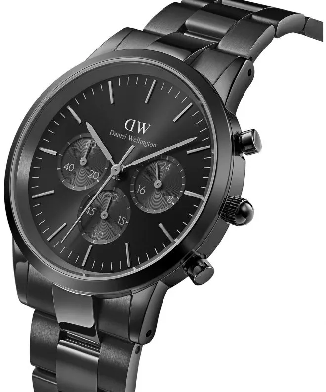 Hodinky pánske Daniel Wellington Iconic Chronograph Link Onyx B 42 DW00100642