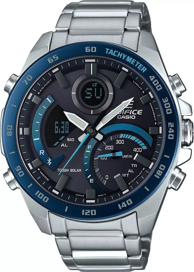 Hodinky pánske Casio Edifice Premium Bluetooth Sync LCD Chrono Tough Solar ECB-900DB-1BER
