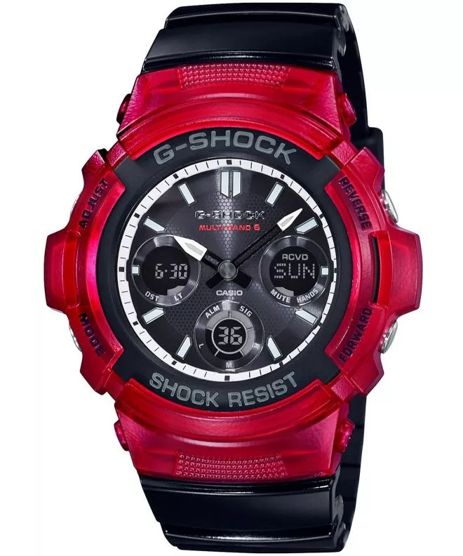 Hodinky Pánske Casio G-Shock Original Black and Red Radio Solar AWG-M100SRB-4AER