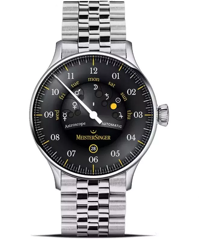 Hodinky pánske Meistersinger Astroscope Black/Yellow Automatic Limited Edition S-AS902Y_MGB20