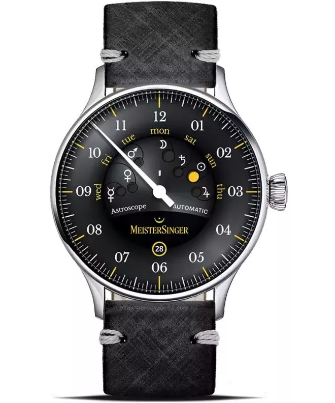 Hodinky pánske Meistersinger Astroscope Black/Yellow Automatic Limited Edition S-AS902Y_SVSL01