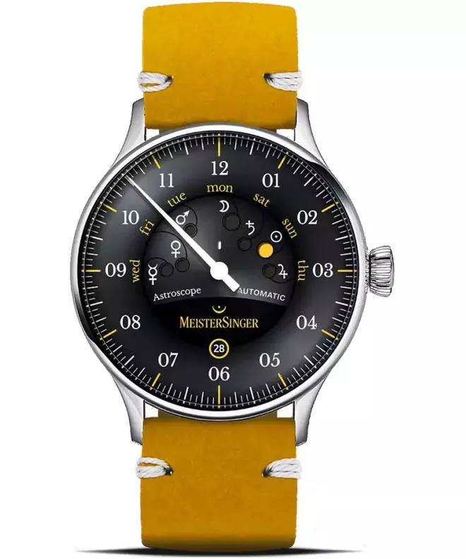 Hodinky pánske Meistersinger Astroscope Black/Yellow Automatic Limited Edition S-AS902Y_SVSL018