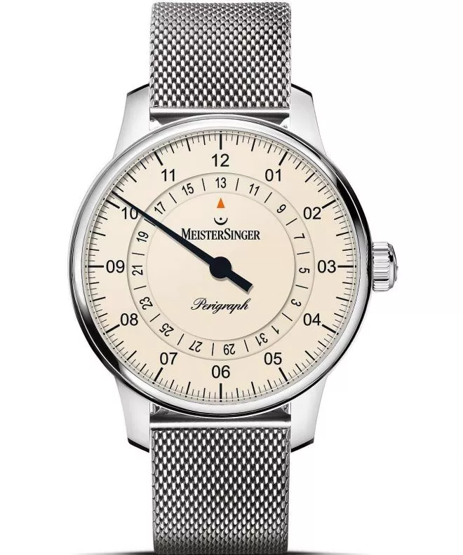 Hodinky pánske Meistersinger Perigraph - 38mm Ivory BM1103_MLN18