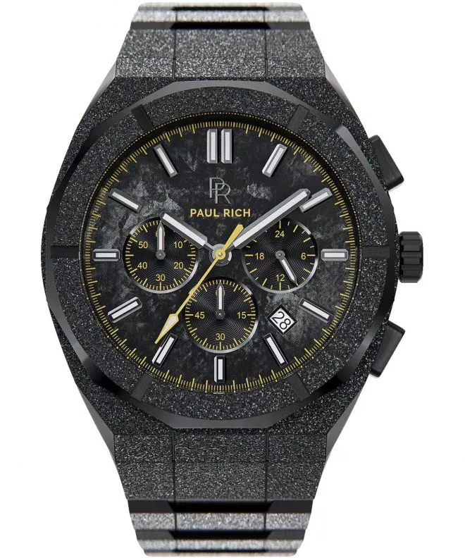 Hodinky pánske PAUL RICH Motorsport Frosted Carbon Yellow Chronograph Limited Edition 658860230909