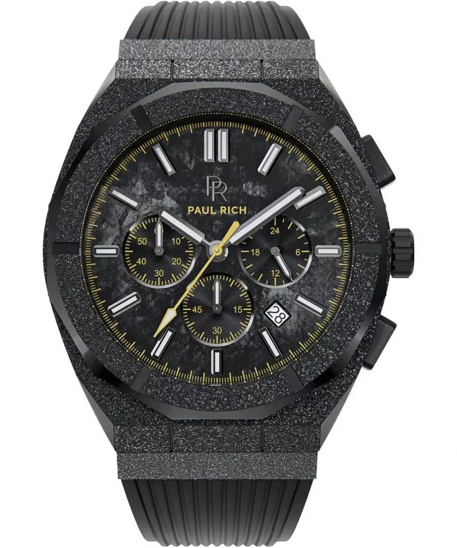 Hodinky pánske PAUL RICH Motorsport Frosted Carbon Yellow Rubber Limited Edition 658860191439
