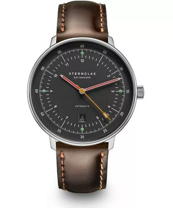 Hodinky pánske Sternglas Hamburg Neugraphit Automatic S02-HH39-BR03