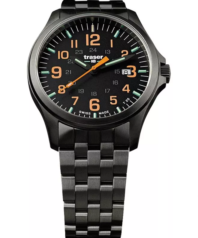 Hodinky Pánske Traser P67 Officer Pro Gun Metal Black/Orange TS-107870