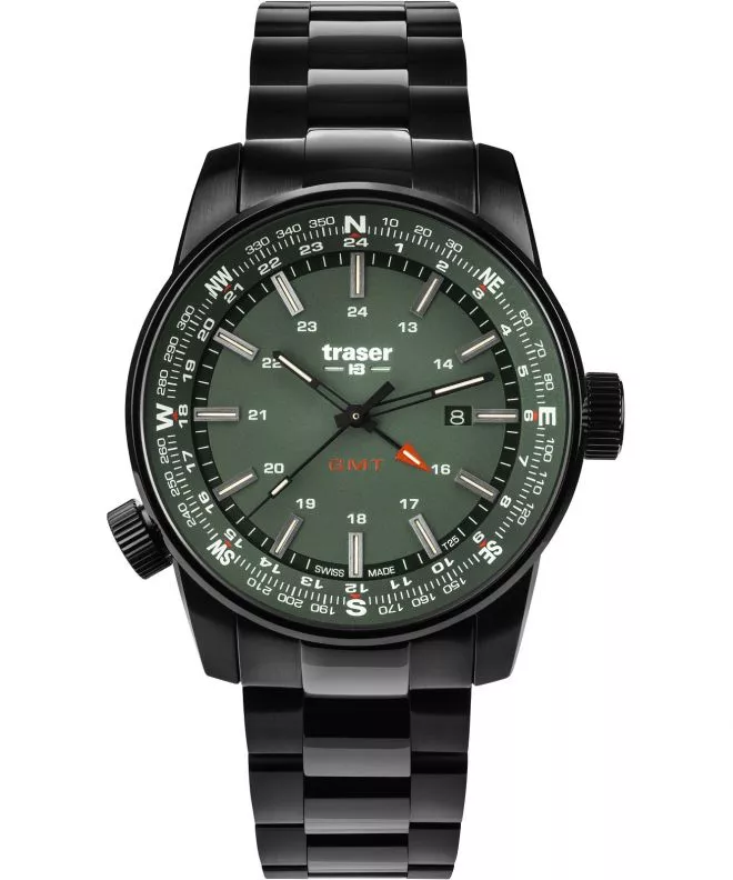 Hodinky Pánske Traser P68 Pathfinder GMT Green SS TS-109525
