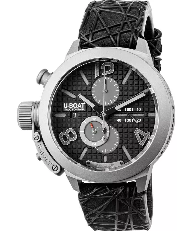 Hodinky pánske U-Boat Classico 45 Titanium Tungsten Black Chronograph Automatic Limited Edition 3004