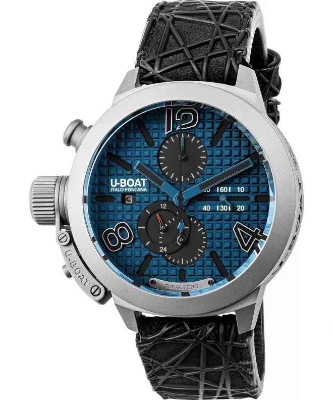 Hodinky pánske U-Boat Classico 45 Titanium Tungsten Blue Chronograph Automatic Limited Edition 3003