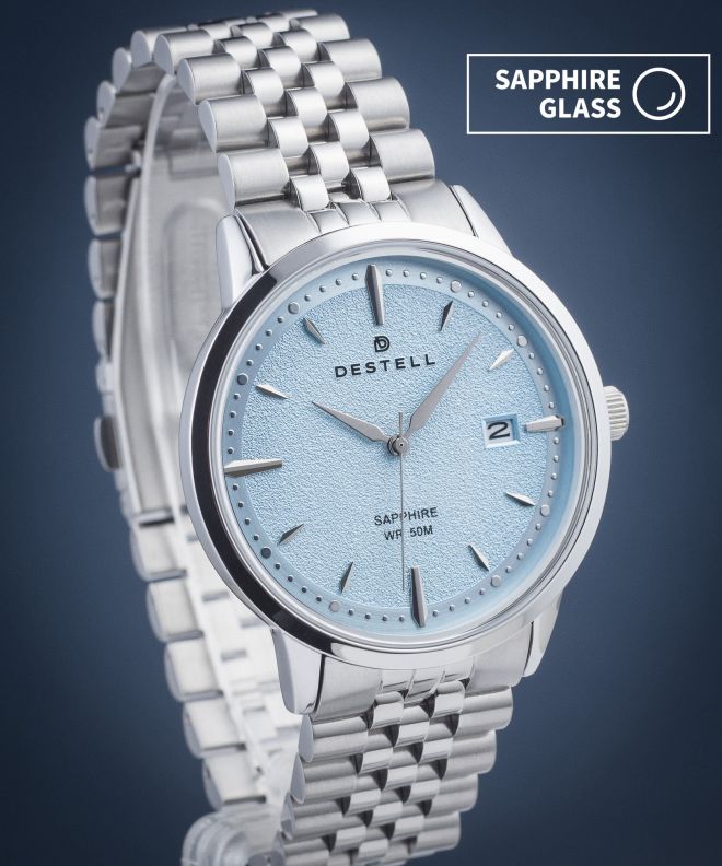 Hodinky pánske DESTELL Pictor Ice Blue Silver Steel Sapphire PT405-05-205J