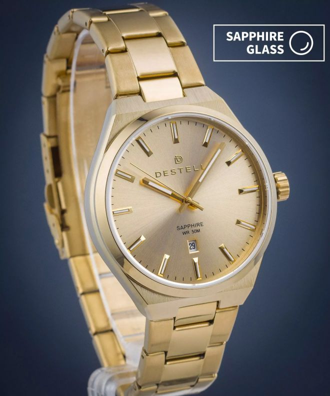 Hodinky pánske DESTELL Aries Full Gold Steel Sapphire AR404-44-204S