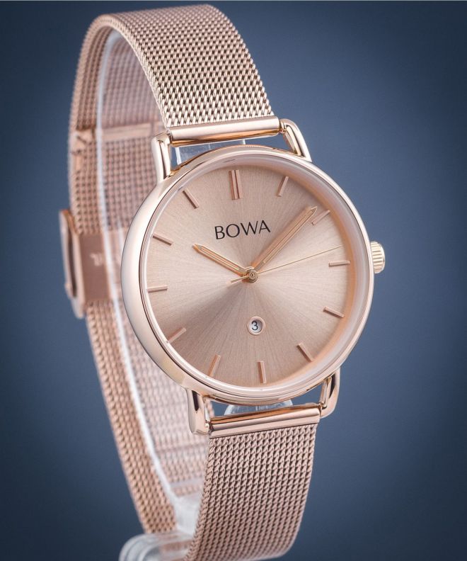 Hodinky dámske BOWA Milan Full Pink Gold Mesh 34 MI347-77-167M