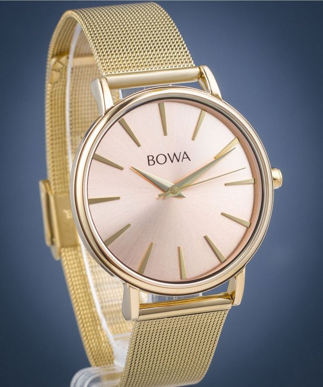 Hodinky dámske BOWA Praha Pink-Gold Mesh 38 PH384-124-184M