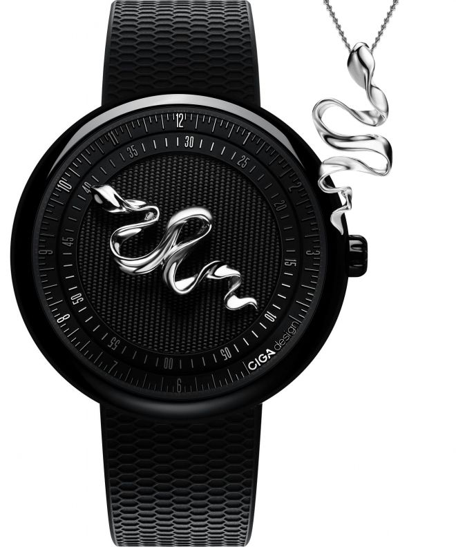 Hodinky pánske Ciga Design Legend of Serpent Automatic Silver 925 Edition GPHG 2021 SET U037-BB02-W6B