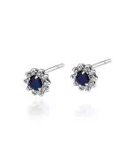 Náušnice Bonore - Biele Zlato 585 - Zafír 0,15 ct