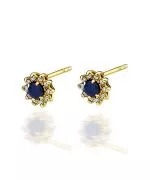 Náušnice Bonore - Zlato 585 - Zafír 0,15 ct