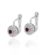 Náušnice Bonore - Biele Zlato 585 - Rubín 0,15 ct