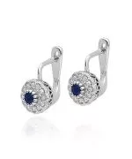 Náušnice Bonore - Biele Zlato 585 - Zafír 0,15 ct