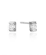 Náušnice Bonore - Biele Zlato 585 - Diamant 0,1 ct