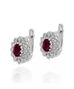 Náušnice Bonore - Biele Zlato 585 - Rubín 0,6 ct