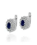 Náušnice Bonore - Biele Zlato 585 - Zafír 0,7 ct