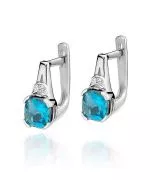 Náušnice Bonore - Biele Zlato 585 - Topaz 1,1 ct