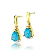 Náušnice Bonore - Zlato 585 - Topaz 1,4 ct