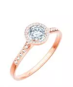 Prsteň Bonore - Ružové Zlato 585 - Diamant 1 ct