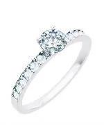 Prsteň Bonore - Biele Zlato 585 - Diamant 1 ct