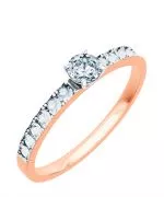 Prsteň Bonore - Ružové Zlato 585 - Diamant 0,4 ct