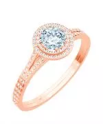 Prsteň Bonore - Ružové Zlato 585 - Diamant 0,7 ct