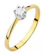 Prsteň Bonore - Zlato 585 - Diamant 0,03 ct