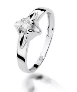 Prsteň Bonore - Biele Zlato 585 - Diamant 0,12 ct