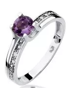 Prsteň Bonore - Biele Zlato 585 - Ametyst 0,5 ct