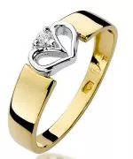 Prsteň Bonore - Zlato 585 - Diamant 0,04 ct