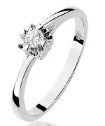 Prsteň Bonore - Biele Zlato 585 - Diamant 0,1 ct