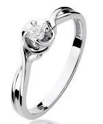 Prsteň Bonore - Biele Zlato 585 - Diamant 0,1 ct