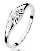 Prsteň Bonore - Biele Zlato 585 - Diamant 0,1 ct