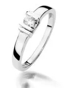 Prsteň Bonore - Biele Zlato 585 - Diamant 0,1 ct